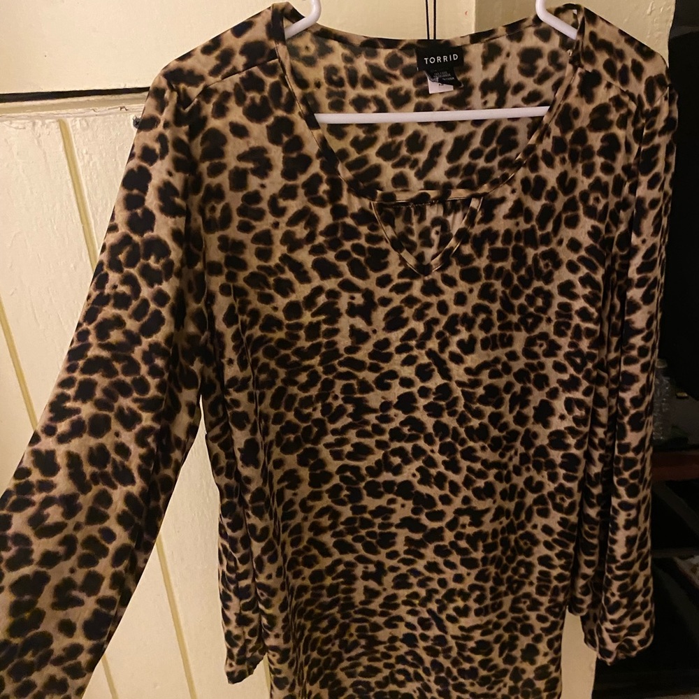 Cheetah print dress shirt